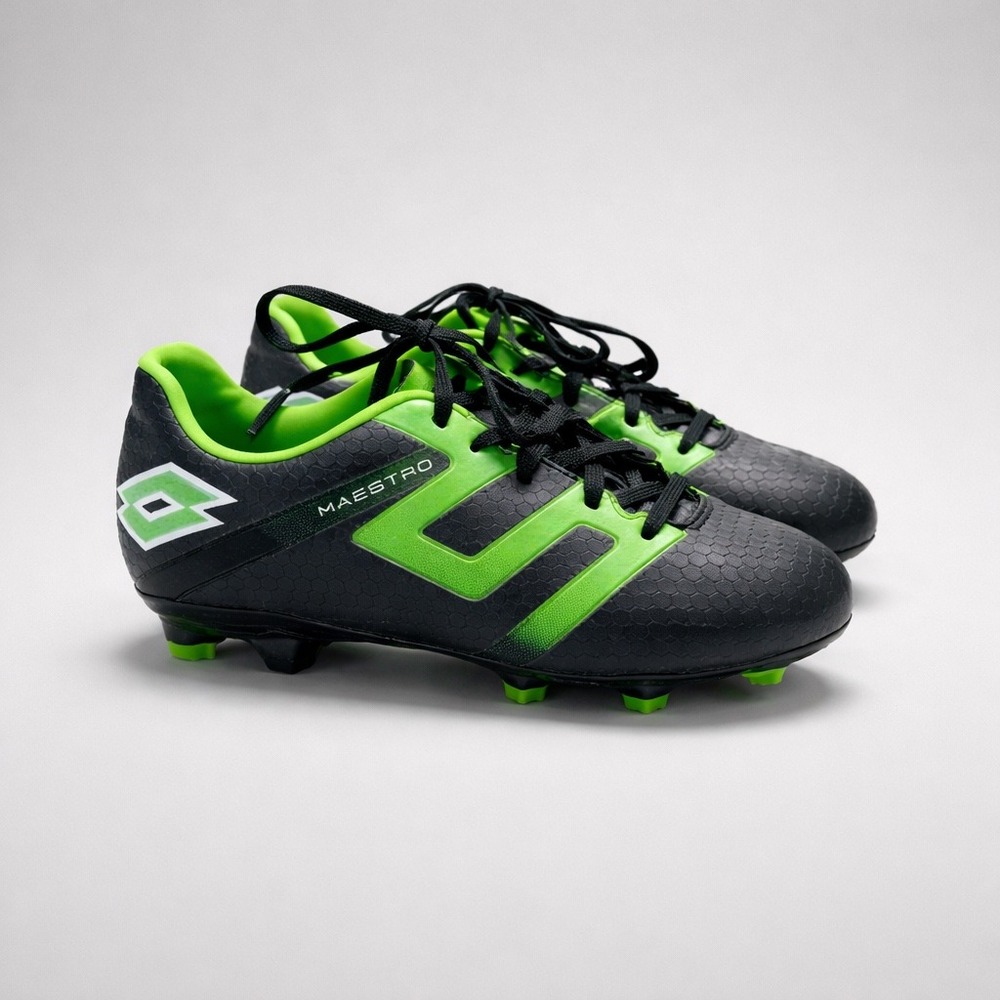 Lotto Maestro Soccer Cleats Kids Size 1.5 Black Green 221367BPD Youth‎ Sports
